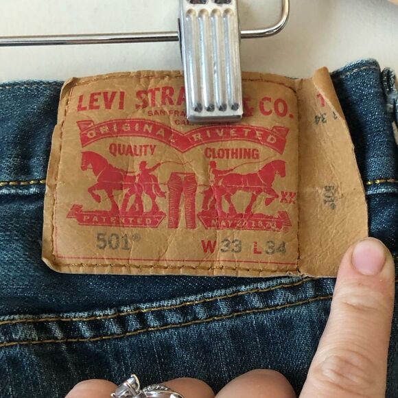 🦘 Levi’s 501 | Mens Button Fly Jeans Sz W33 L34 - Picture 3 of 6